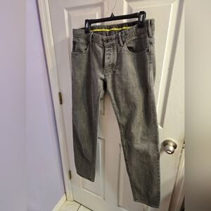 ARMANI Jeans Mens Size 34 W / 34 L Gray Slim Fit Button Fly